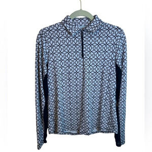 EMERALD 18 BLACK AND WHITE PATTERNED GOLF QUARTER ZIP